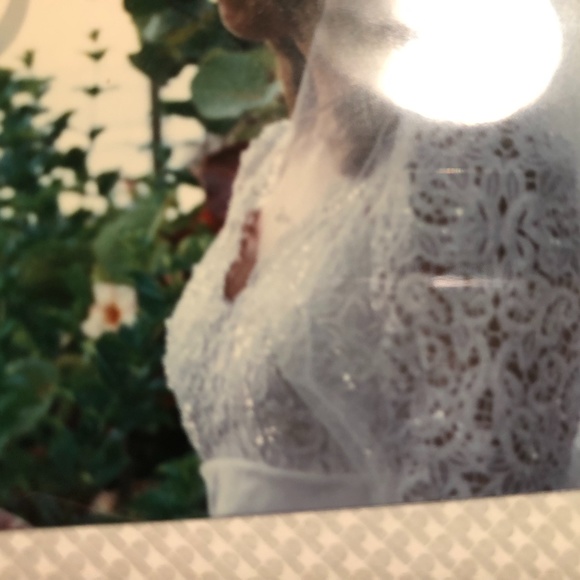 Vintage Shantung Silk w/Beaded Lace Wedding Dress S - Picture 5 of 10